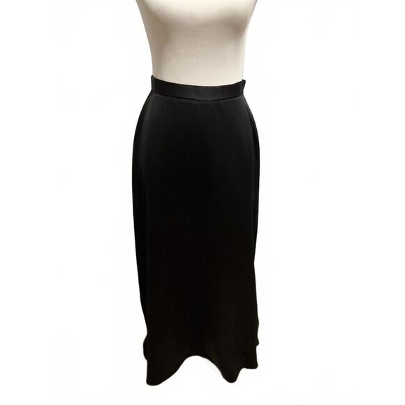 ABS Black Long Elegant Skirt Vintage Sz 10 Sophisticated Understated Luxury - Picture 1 of 5